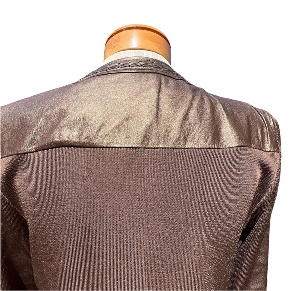 Nygard Women’s Bronze Leather & Knit Jacket Size Medium - Picture 6 of 14
